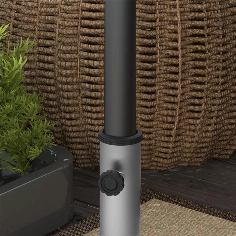 BASE PER OMBRELLONE DA 28KG IN GRANITO CON MANIGLIA ESTENSIBILE E ROTELLE, 41X41X37.5CM, GRIGIO