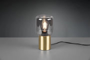 NICO LAMPADA DA TAVOLO VETRO FUME' BASE OTTONE SATINATO H. 24CM 1 LUCE ATTACCO E27