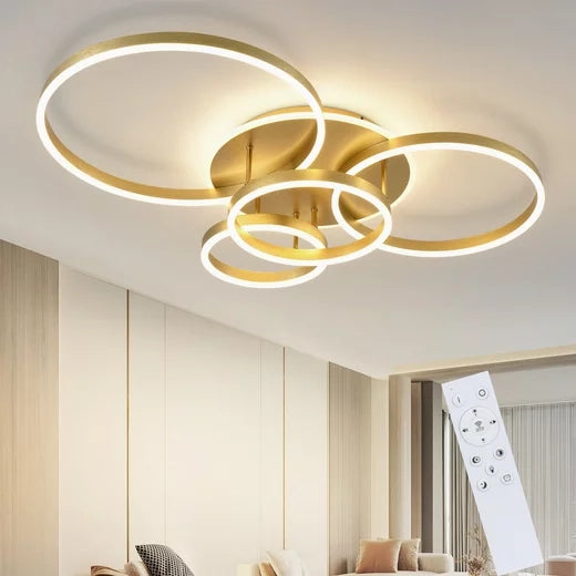 ZMH Lampada da soffitto plafoniera LED dorata dimmerabile 90W telecomando moderna per camera letto soggiorno sala pranzo