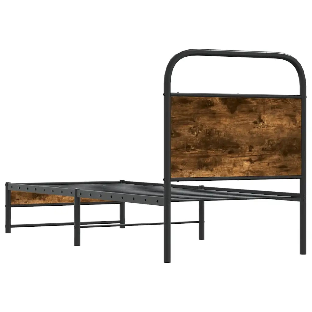 vidaXL Giroletto senza Materasso Rovere Fumo 75x190 cm in Truciolato