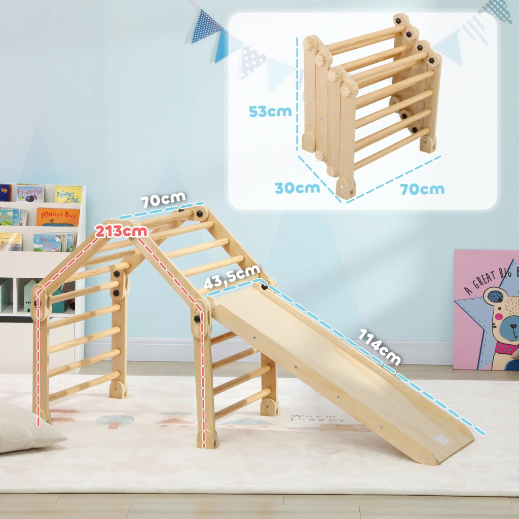 Letto a soppalco 3 in 1 con scala e scivolo ¨C ZephMum ¨C in legno per bambini 1.5-4 anni