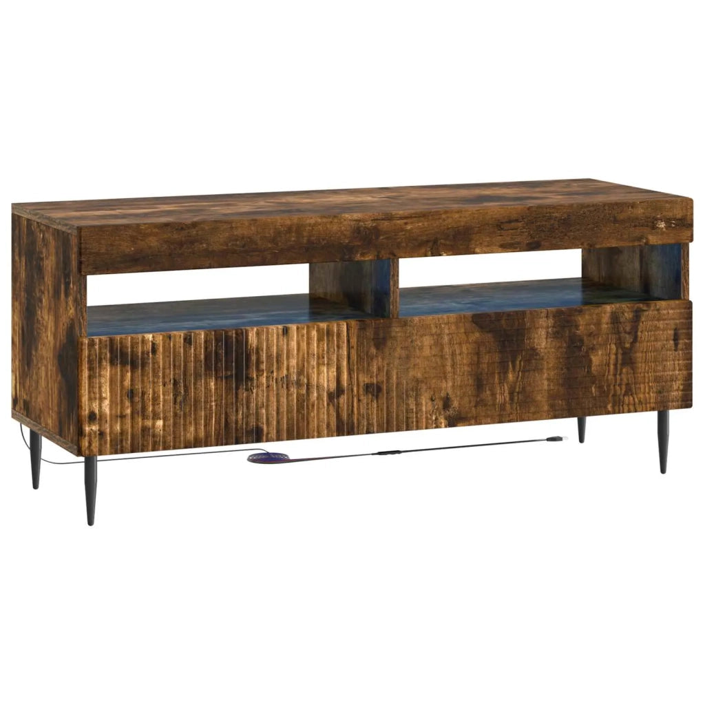 Mobile TV LED a 3 pezzi Rovere Fumo Legno ingegnerizzato 3416683
