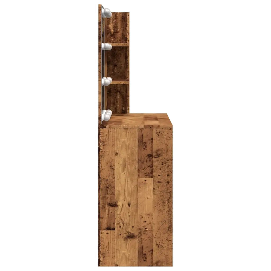 Toeletta con LED Legno Antico 74,5x40x141 cm 857021