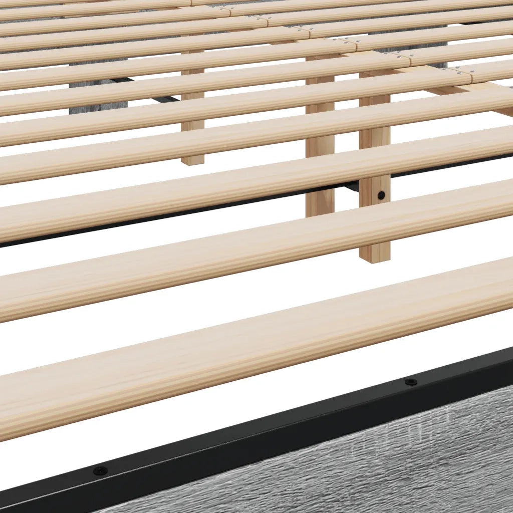 vidaXL Giroletto Grigio Sonoma 200x200 cm in Legno Multistrato Metallo
