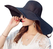 Cappello da Sole per Donna - Grande Royale Margine 15 cm - Cappello a Pelo - Cappello a Pelo Floccoso - Protezione Elegante - Ideale per la Vacanza - Cappello a Pelo