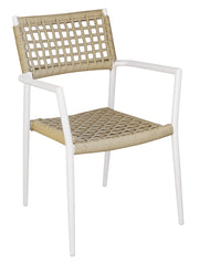 Sedia Padova in alluminio Greenwood antracite Colore: Bianco e canapa, Materiale: Alluminio
