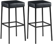 Set 2 sgabelli bar Montreal in similpelle nero,nero