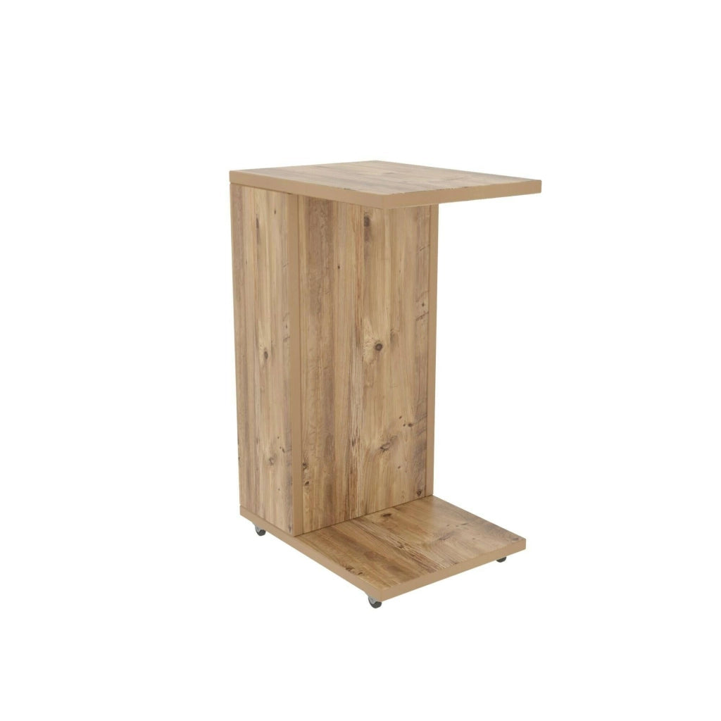 Tavolino da salotto Blas, Tavolo basso da caffè, Portariviste per divano, Ripiano da soggiorno, 30x40h63 cm, Quercia