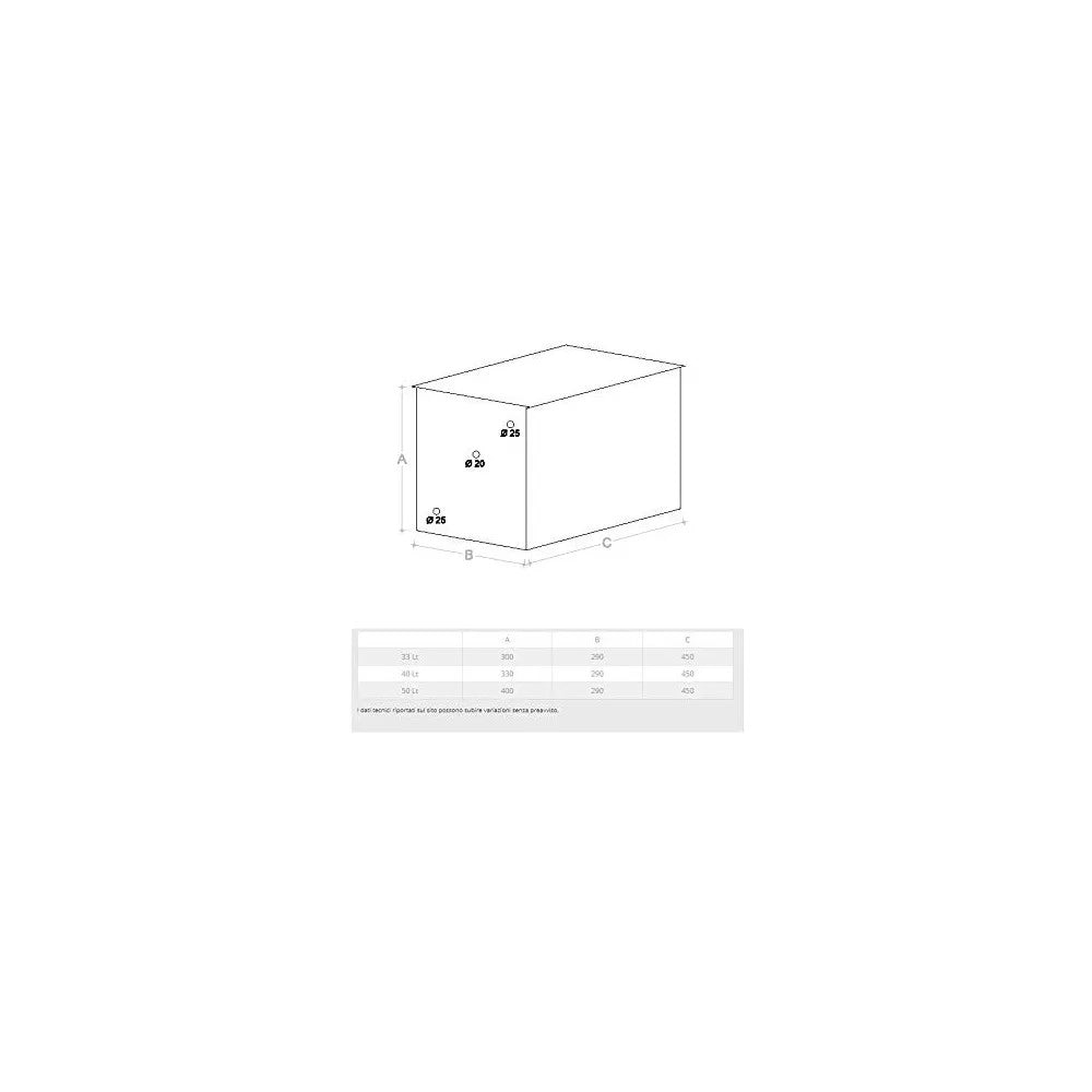 Vaso di espansione zincato 33lt + kit montaggio vaso espansione