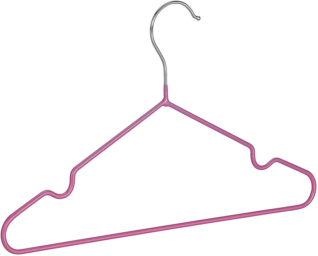 Confezione da 20 grucce per bambini con rivestimento in PVC rosa 13_0002487