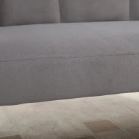 Divano 2 Posti in Velluto con Gambe in Metallo e Schienale a Conchiglia, 132x66x80cm, Grigio