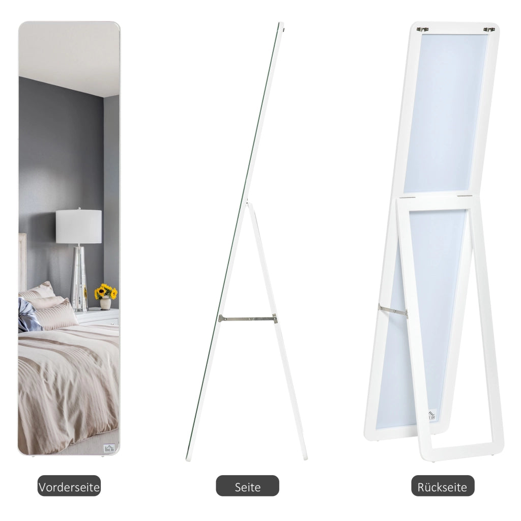 Specchio da parete o a terra con cornice pieghevole ¨C Minimal ¨C Bianco 37x43x156 cm