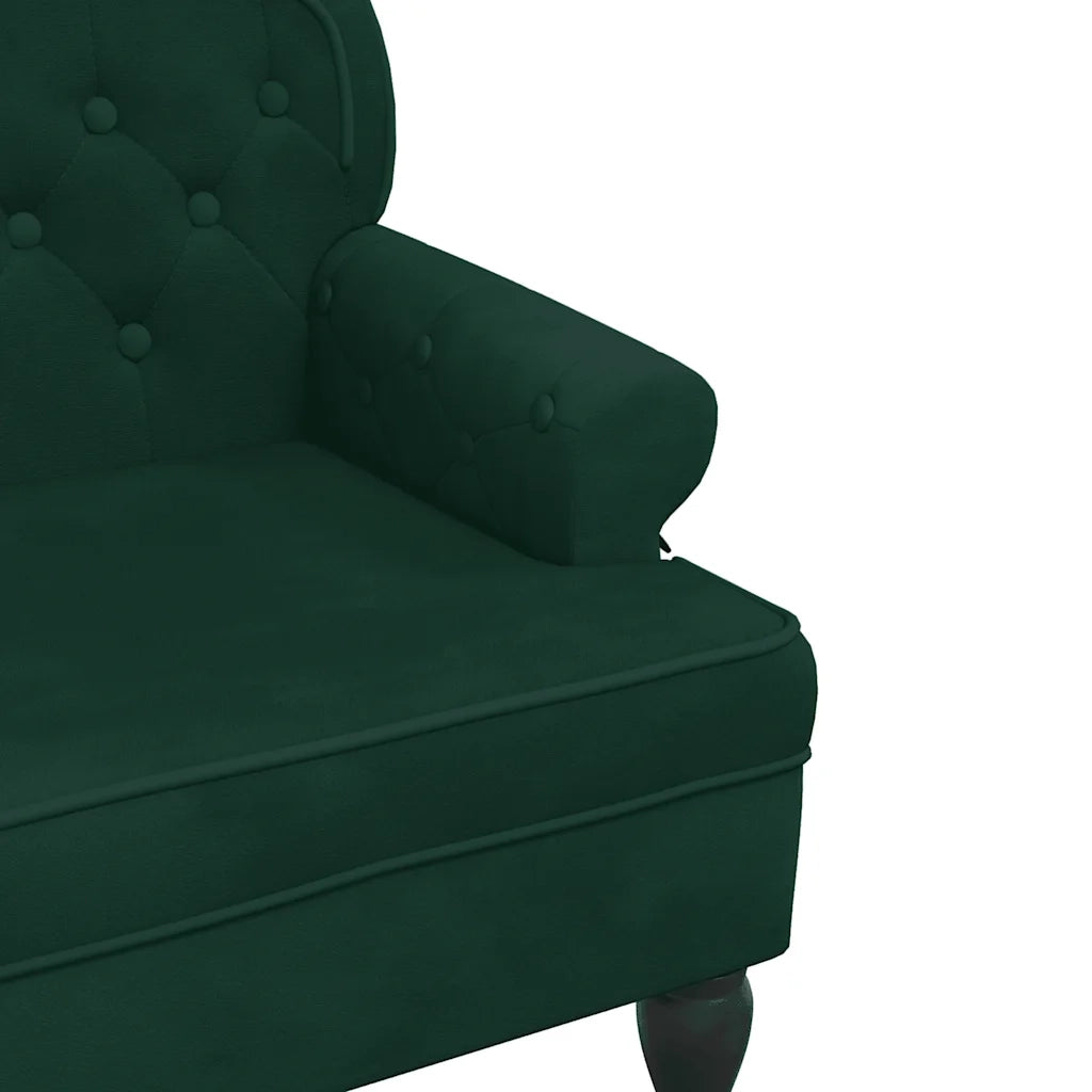 Panca con Schienale Verde Scuro 119,5x64,5x75 cm in Velluto 372158