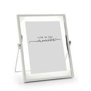 PORTAFOTO VERTICALE DA TAVOLO IN METALLO 10X15 CM IN COLORE BIANCO