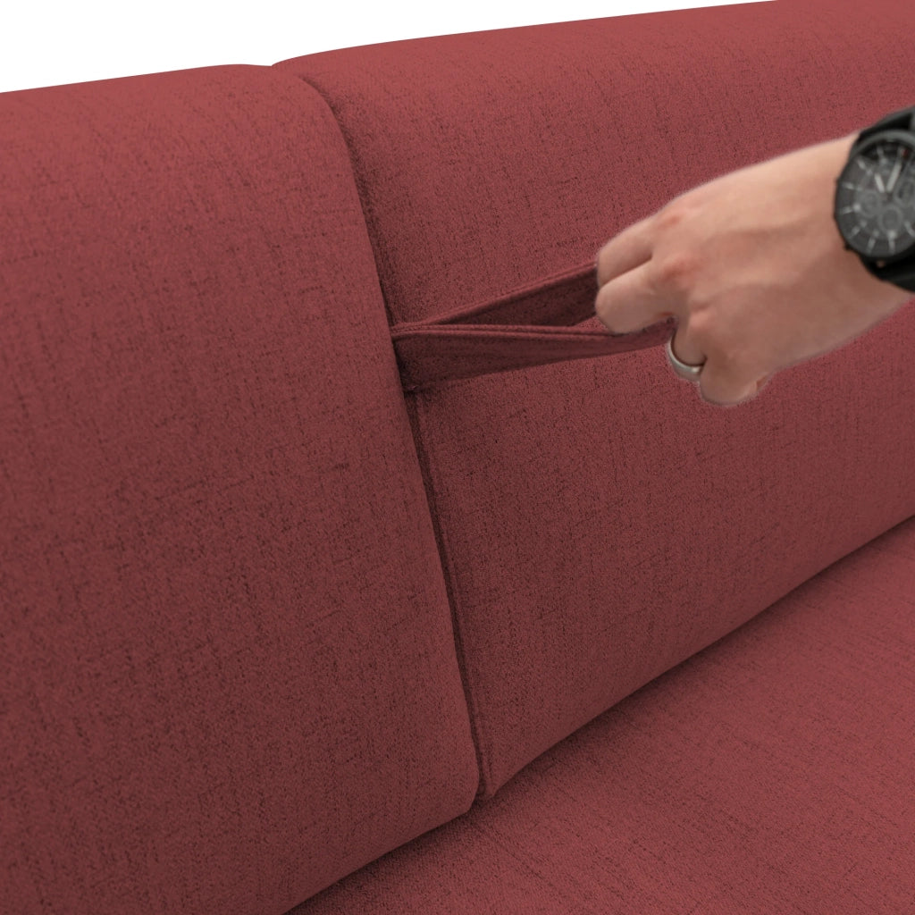Duna Divano letto matrimoniale con materasso 20 cm in tessuto impermeabile T03 195 cm (mat. 140x197) rosso