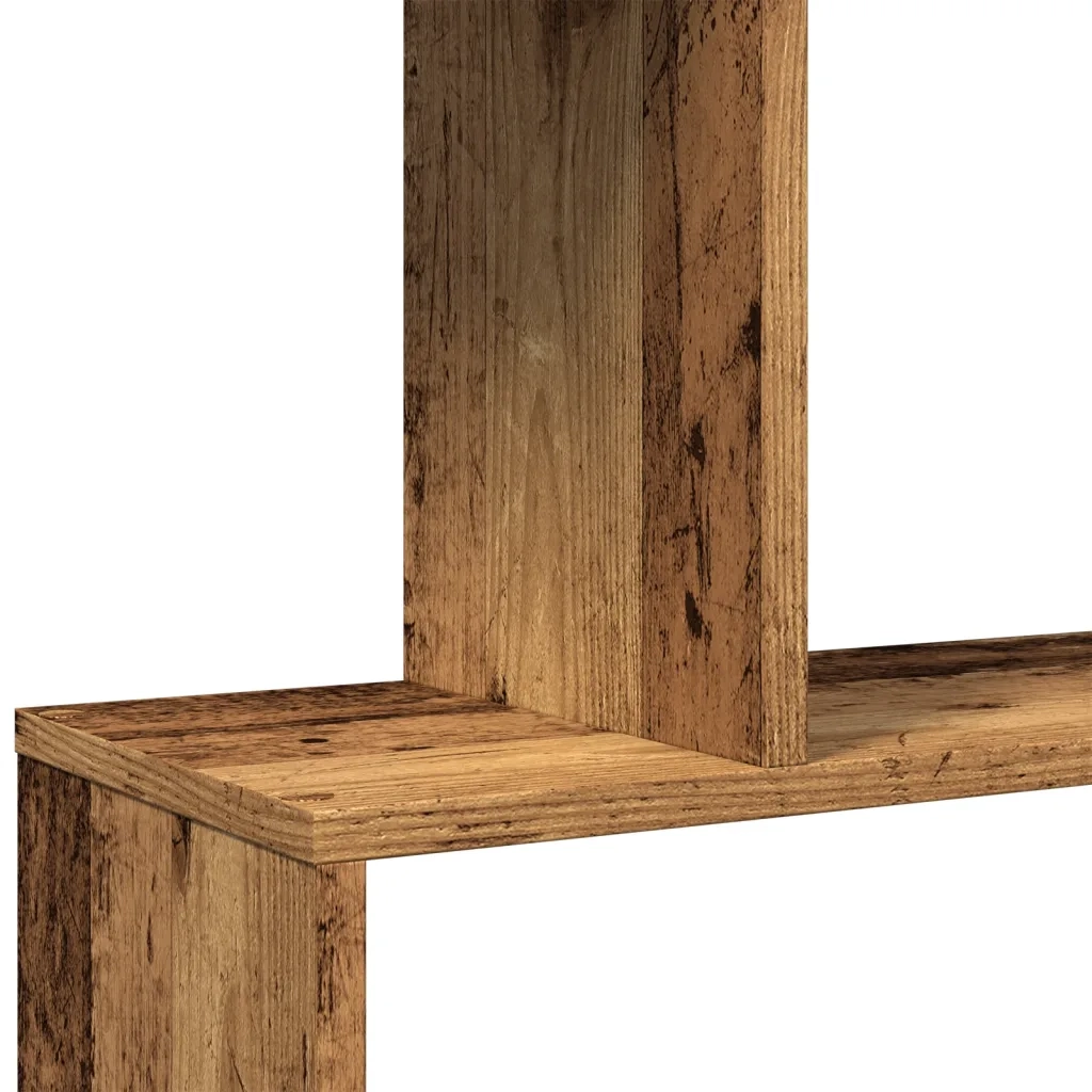Libreria 4 Ripiani-Scaffale per Libri-Mobile di Stoccaggio Legno Vecchio 70x24x129 cm in Truciolato