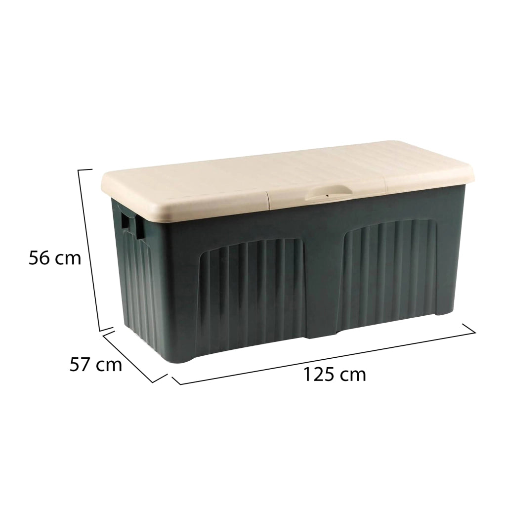 Baule portaoggetti Asco, Made in Italy, 125 x 57 x 56 cm, Grigio
