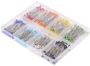 Set di spille 800 pezzi - Spille rette - Capo colorato - Lunghezza 38mm - Ambientalmente compatibile - Per cucito e decorazioni - Spille da cucito