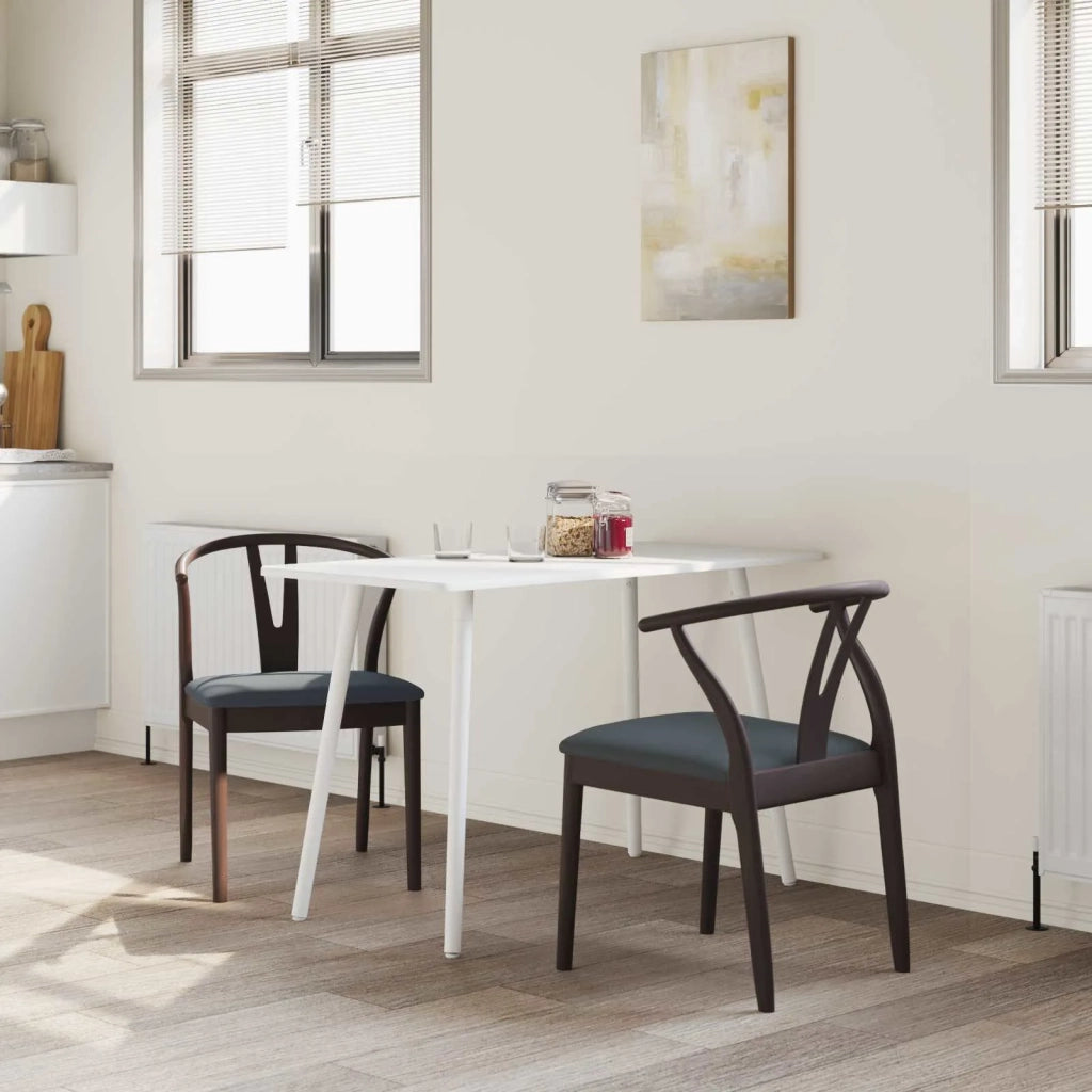 Sedia da pranzo 2 pz | Sedie da cucina Marrone chiaro e nero