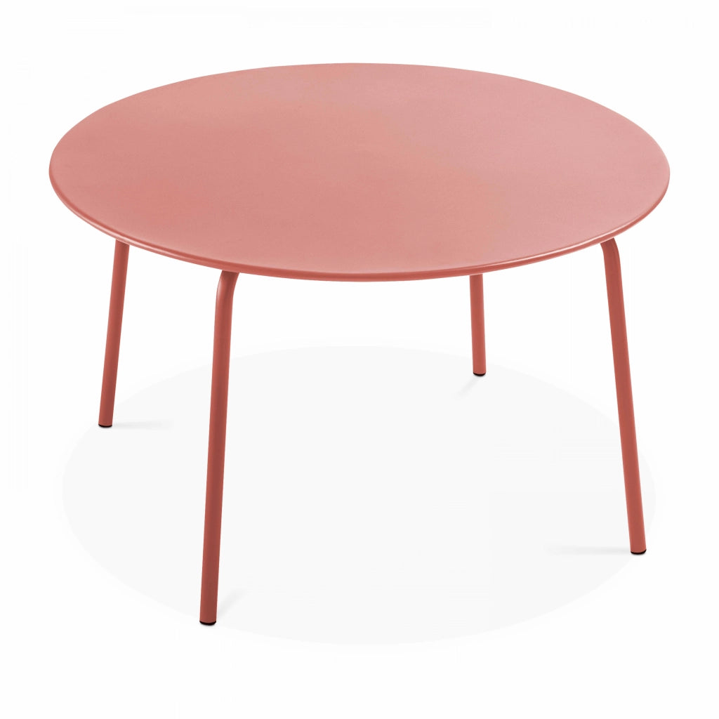 Oviala - Tavolo da giardino rotondo in acciaio argilla 120 cm
