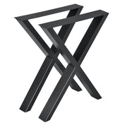 Set di 2 Gambe in Acciaio 'Greith' a Forma di X per Mobili Fai da Te (LxA) 59 x 72 cm - Nero [en.casa]