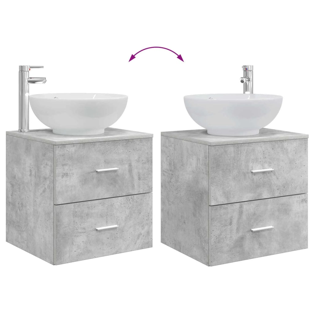 Set di mobili per il bagno 3 pz Grigio Cemento 3405894