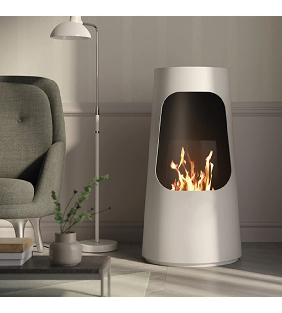 Camino a Bioetanolo da Pavimento Ø50x96 cm Dubai Bianco