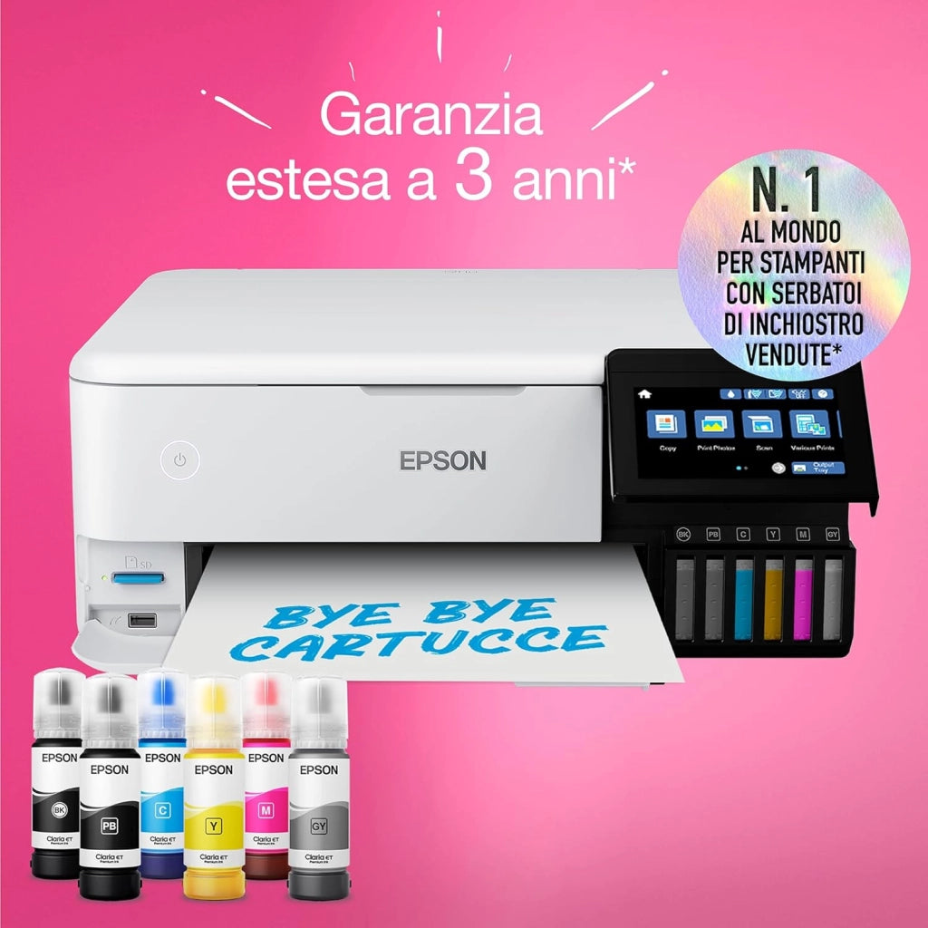 EcoTank ET-8500 Ad inchiostro A4 5760 x 1440 DPI 32 ppm Wi-Fi (Epson EcoTank ET-8500 Inkjet Printer Multi Function 6 Inks)