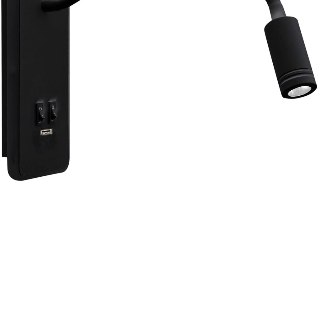 Applique LED Milagro BASE 2x8W USB 4000K nera ML63500