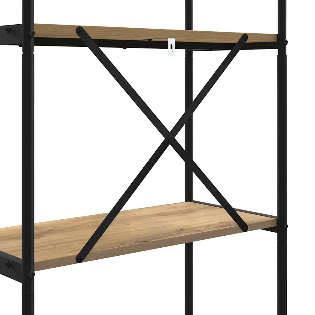 Libreria-Scaffale per Libri-Mobile di Stoccaggio Rovere artigianale 80 x 30 x 109 cm Legno multistrato 933600