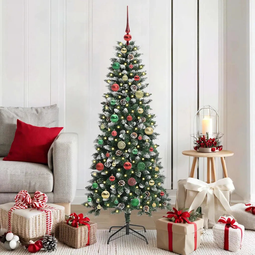Albero di Natale | Decorazioni natalizie artificiale con 150 LED Verde 150 cm