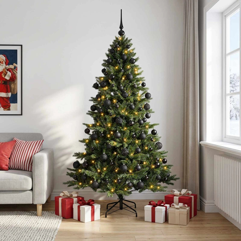 Albero di Natale artificiale con palline 180 cm 300 LED 3466394
