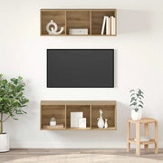 Set mobile TV 2 pcs Rovere artigianale Legno multistrato 3393575