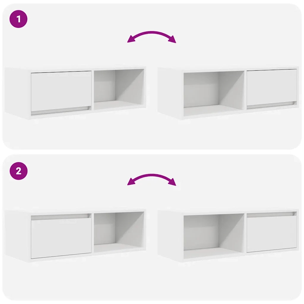 Mobile Porta TV Bianco 80x31x25,5 cm in Legno Multistrato