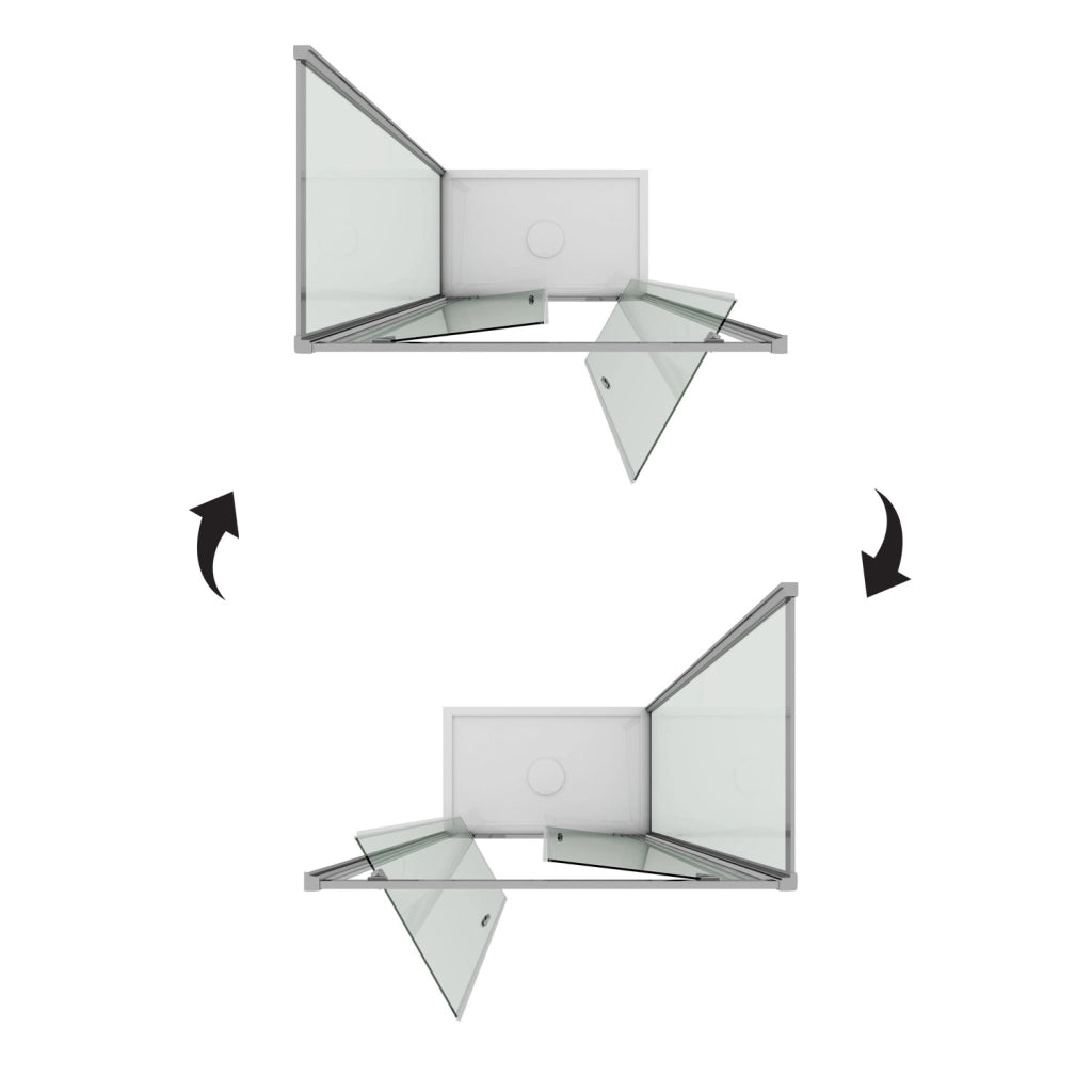 Box Doccia 90x100 AP. 100 CM H198 trasparente mod. Cristal Duo 2 Ante
