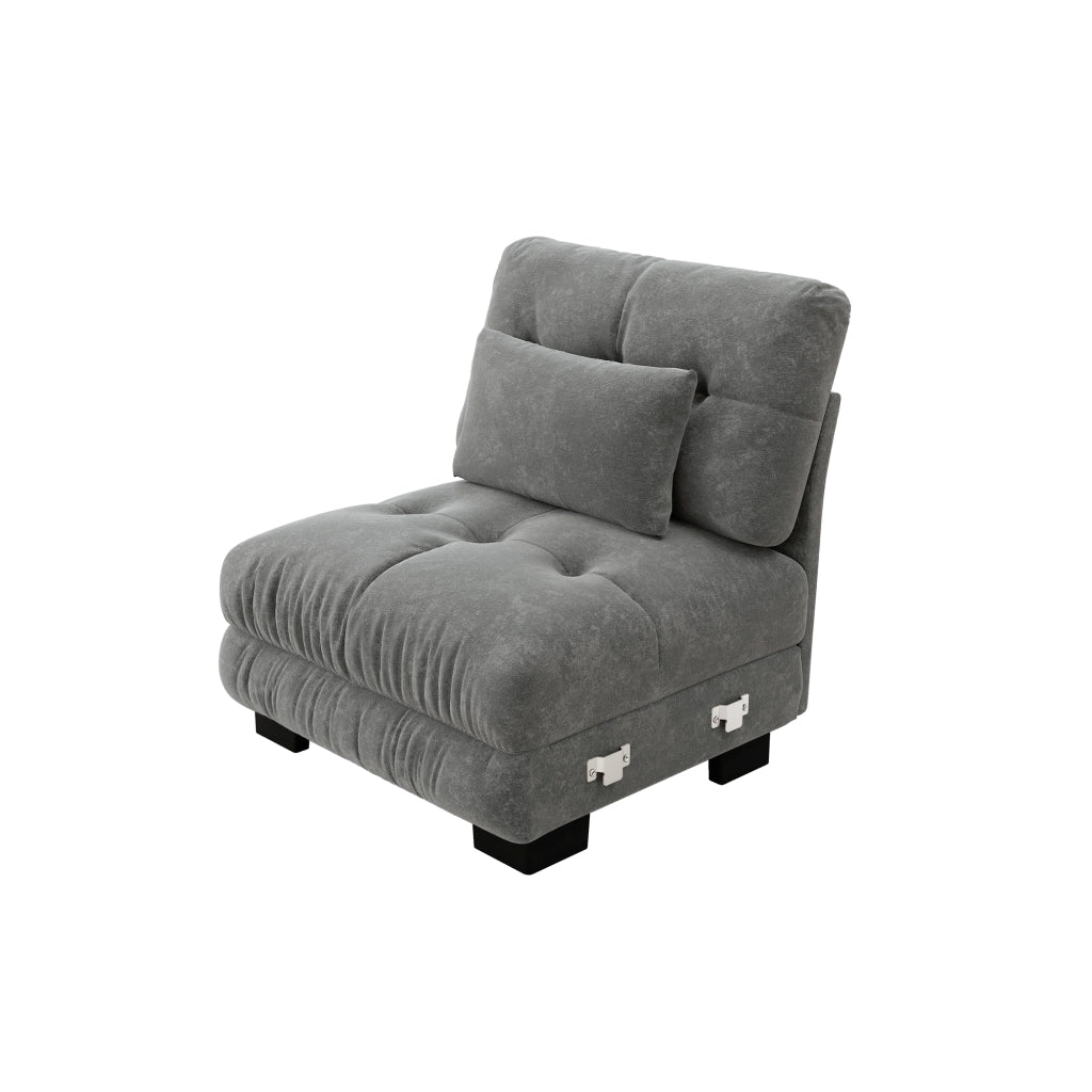 Divano Paris senza braccioli - Zephmum - Con 1 cuscino - Grigio
