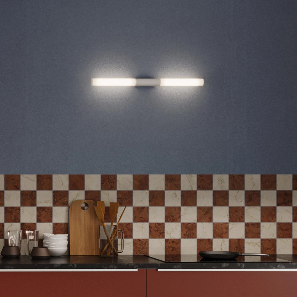 Sticks Lampada da parete e soffitto a LED orientabile, struttura in alluminio bianco opaco, 15.5W, dimmerabile TRIAC, IP54, 50 cm di altezza