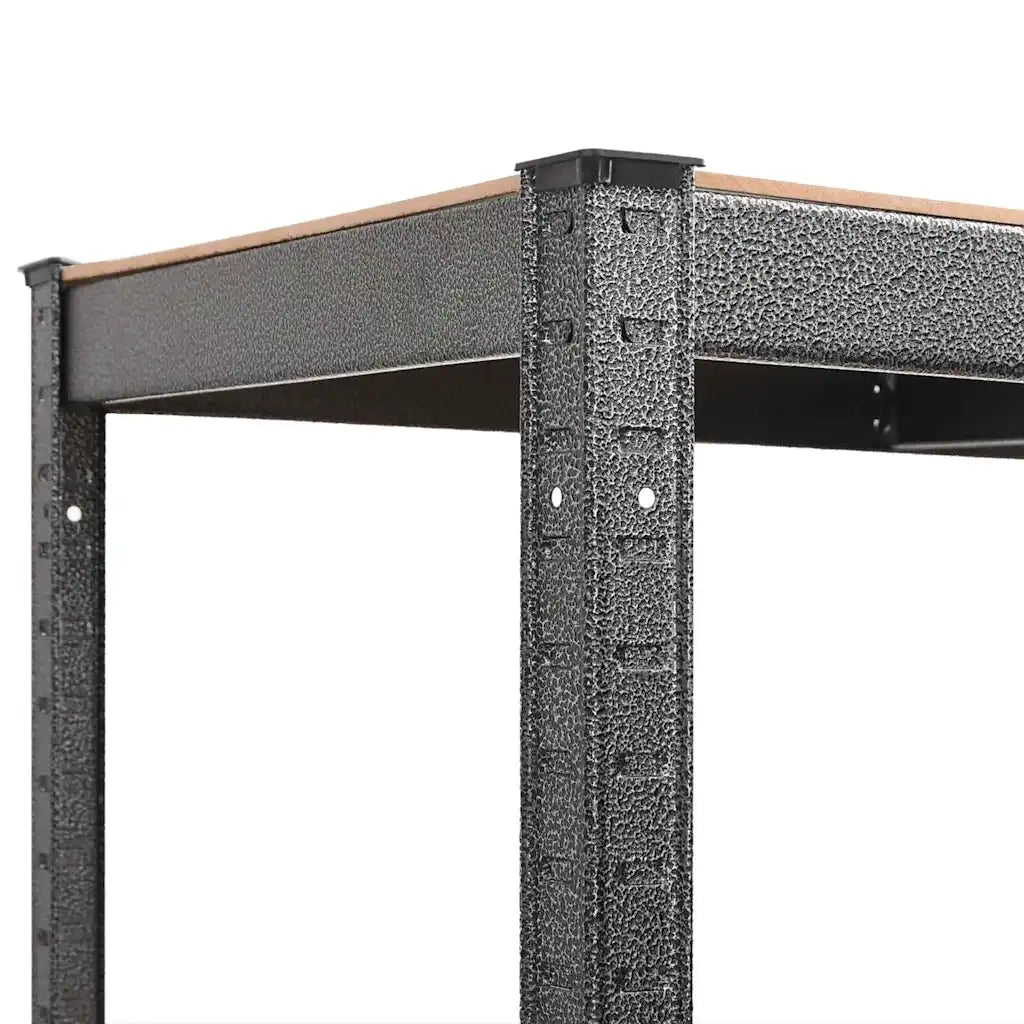Scaffale Angolare Resistente 5 Ripiani Grigio Acciaio e Legno CFW2524600