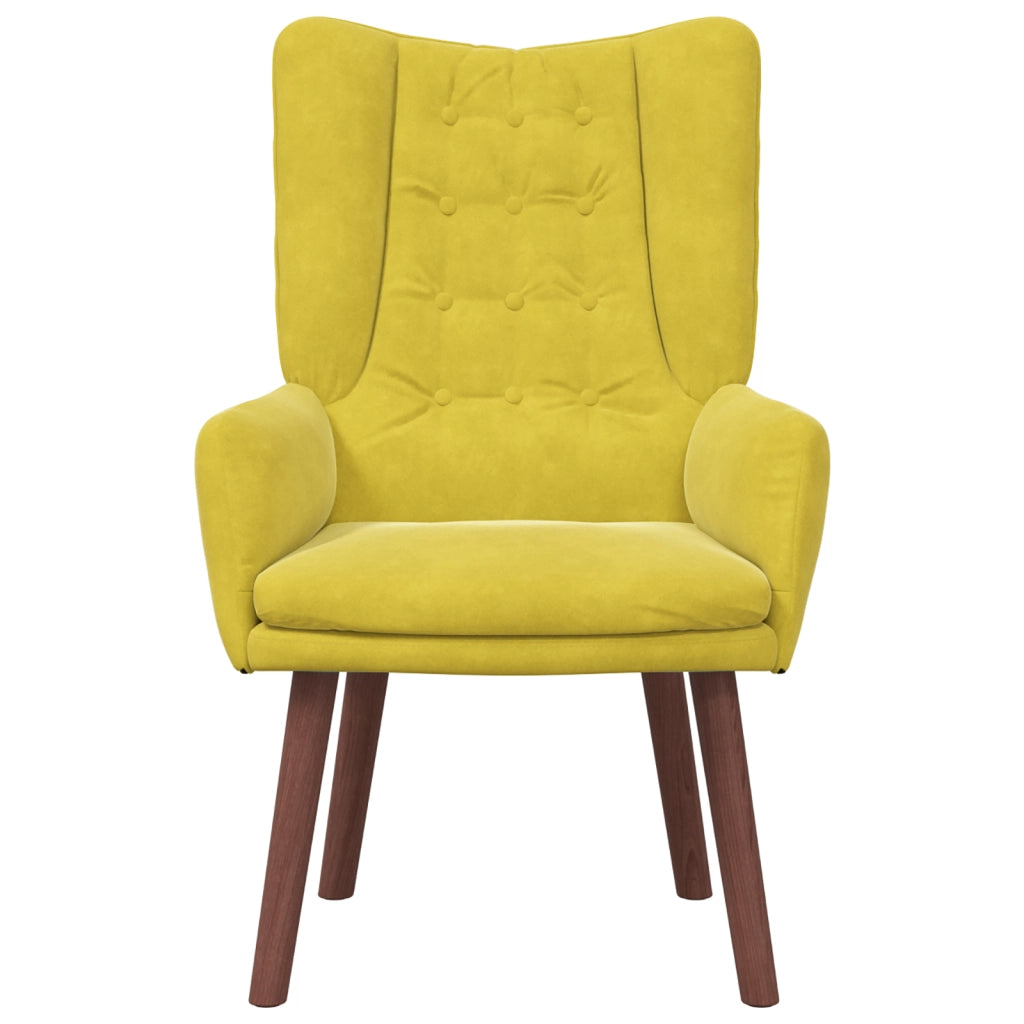 Poltrona Rilassante in Velluto Giallo