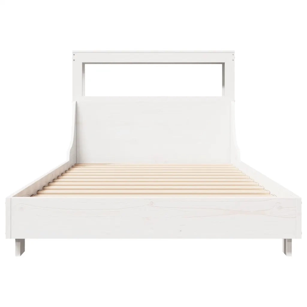 Letto senza Materasso Bianco 75x190 in Legno Massello di Pino 3306445