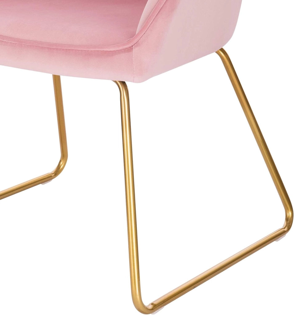set di 2 sedie sala da pranzo sedie cucina moderne poltroncina salotto Adatte per Sala Pranzo, Soggiorno, Camera da Letto Estetica in Tessuto di velluto Metallo dorato Rosa BH246rs-2