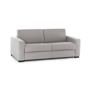 Divano Letto Zinnia, Divano a 3 posti, Made in Italy, SofÒ  Soggiorno con apertura girevole, in tessuto imbottito, con Braccioli slim, cm 200x95h90, Grigio