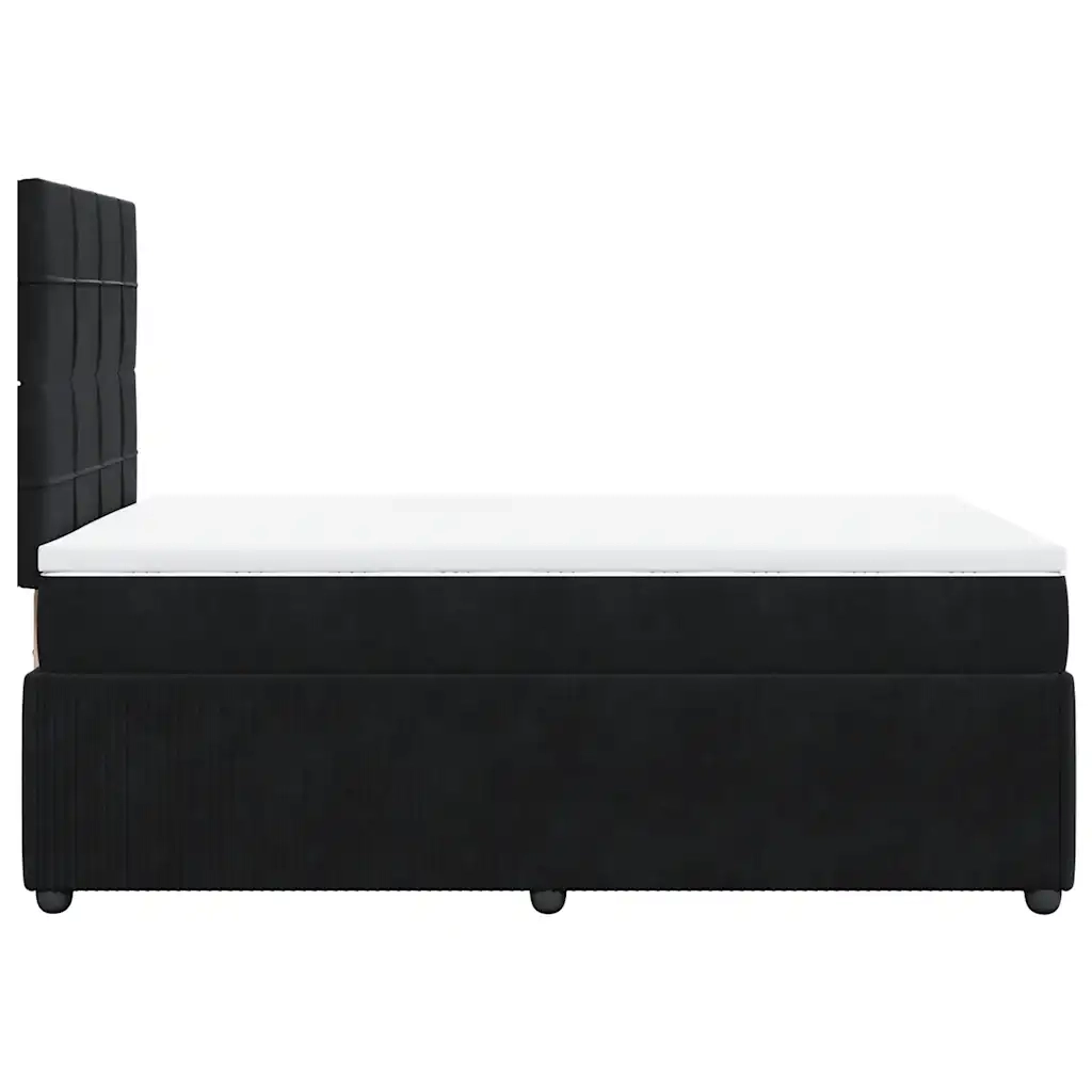 Giroletto a Molle con Materasso Nero 120x200 cm in Velluto
