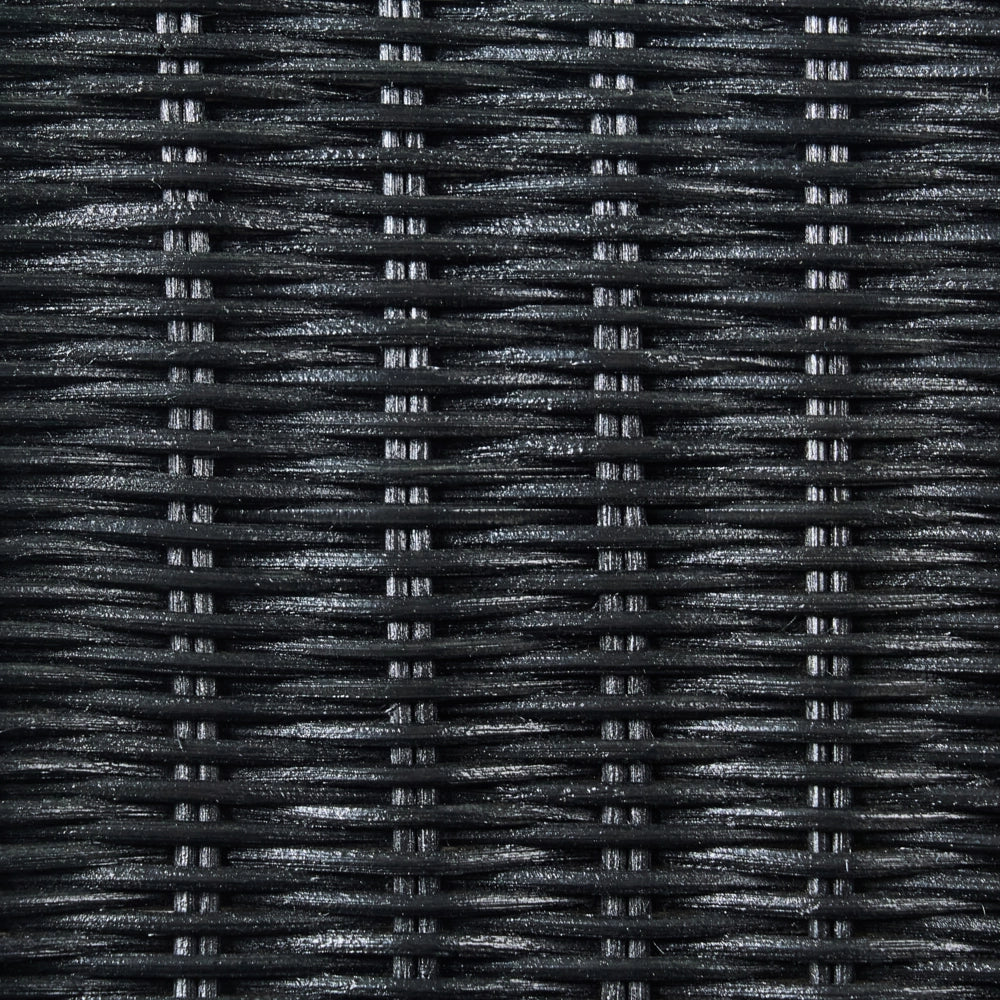 Set di 2 sedie da pranzo in rattan intrecciato con schienale alto per soggiorno colore nero
