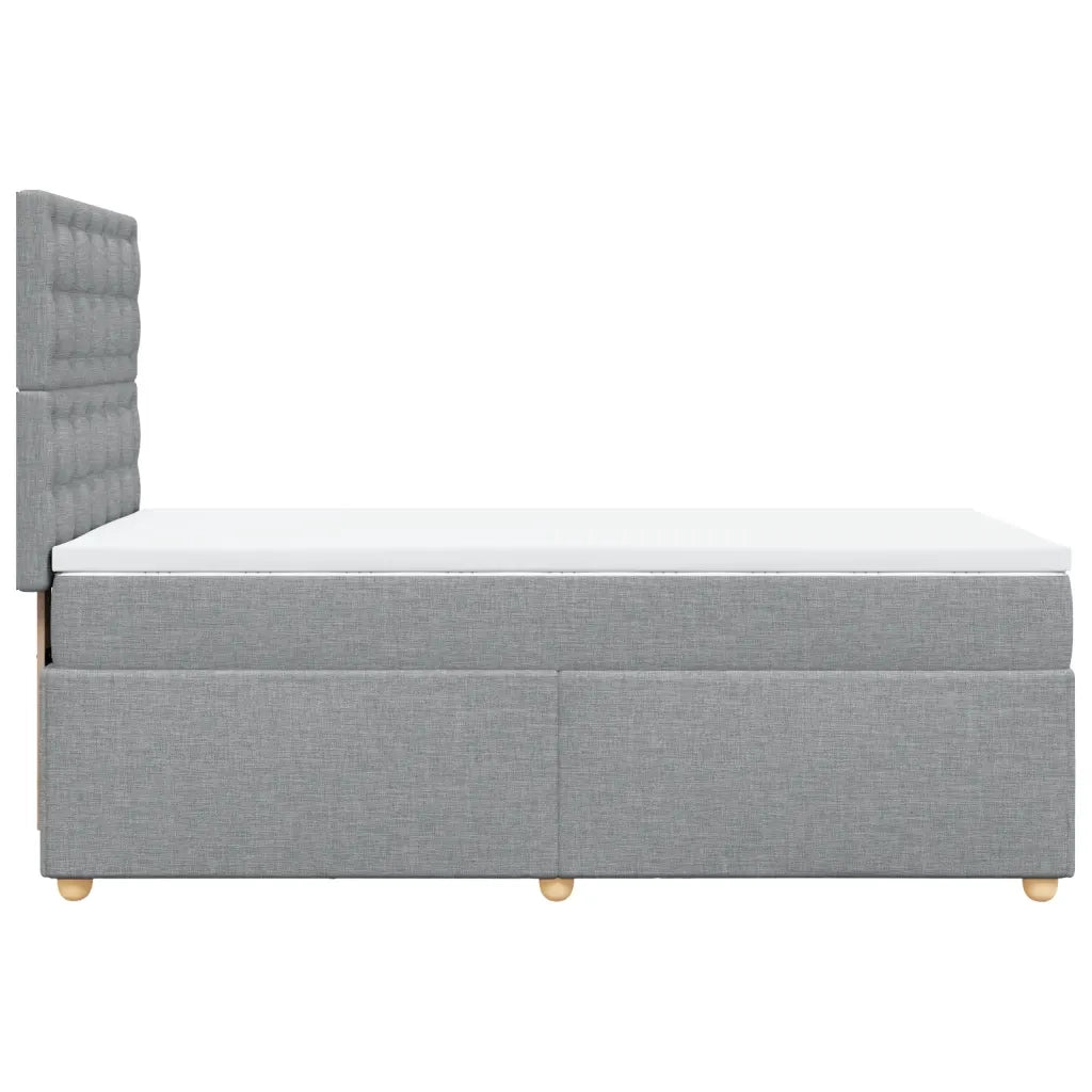 Giroletto a Molle con Materasso Grigio Chiaro 90x190 cm Tessuto