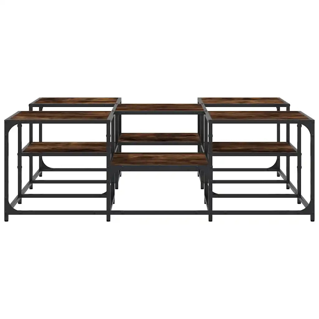 Tavolino Salotto Rovere Fumo 121x121x40 cm Legno Multistrato 839070