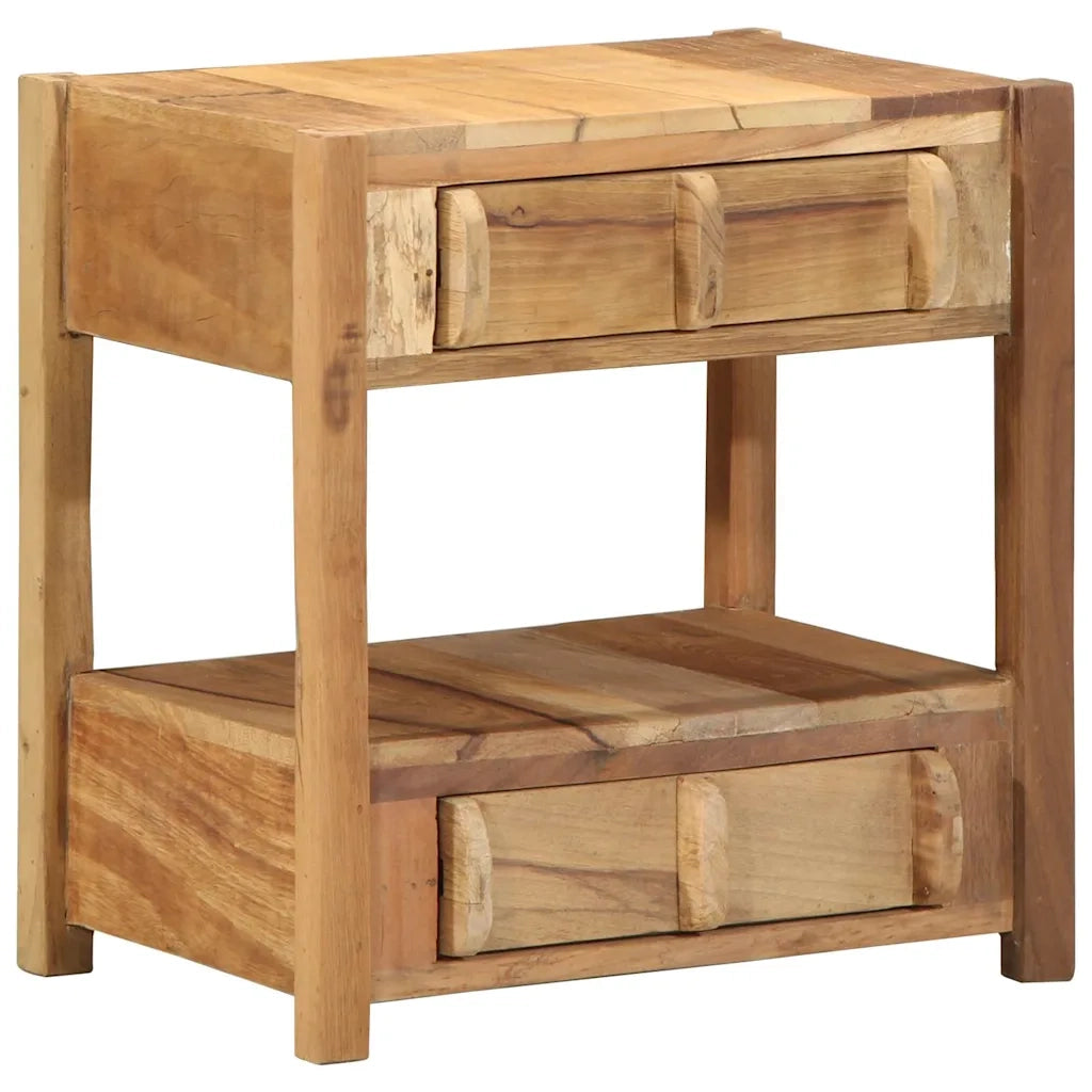 Tavolino | Tavolo laterale Marrone 43 x 32 x 46 cm Legno Recuperato Massello