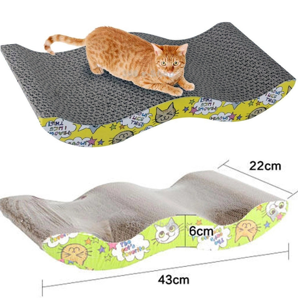 Trade Shop - Tiragraffi Gatto In Carta Cartone Ondulato Tira Graffi Gioco Per Gatti Letto -