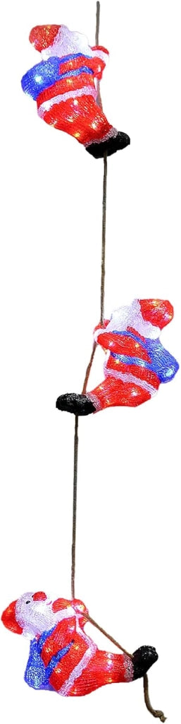 ® LED Figura Acrilica 3x Babbo Natale 30cm Decorazione Natalizia Interno Esterno Festa Natale Balcone Luci Led Deco Design