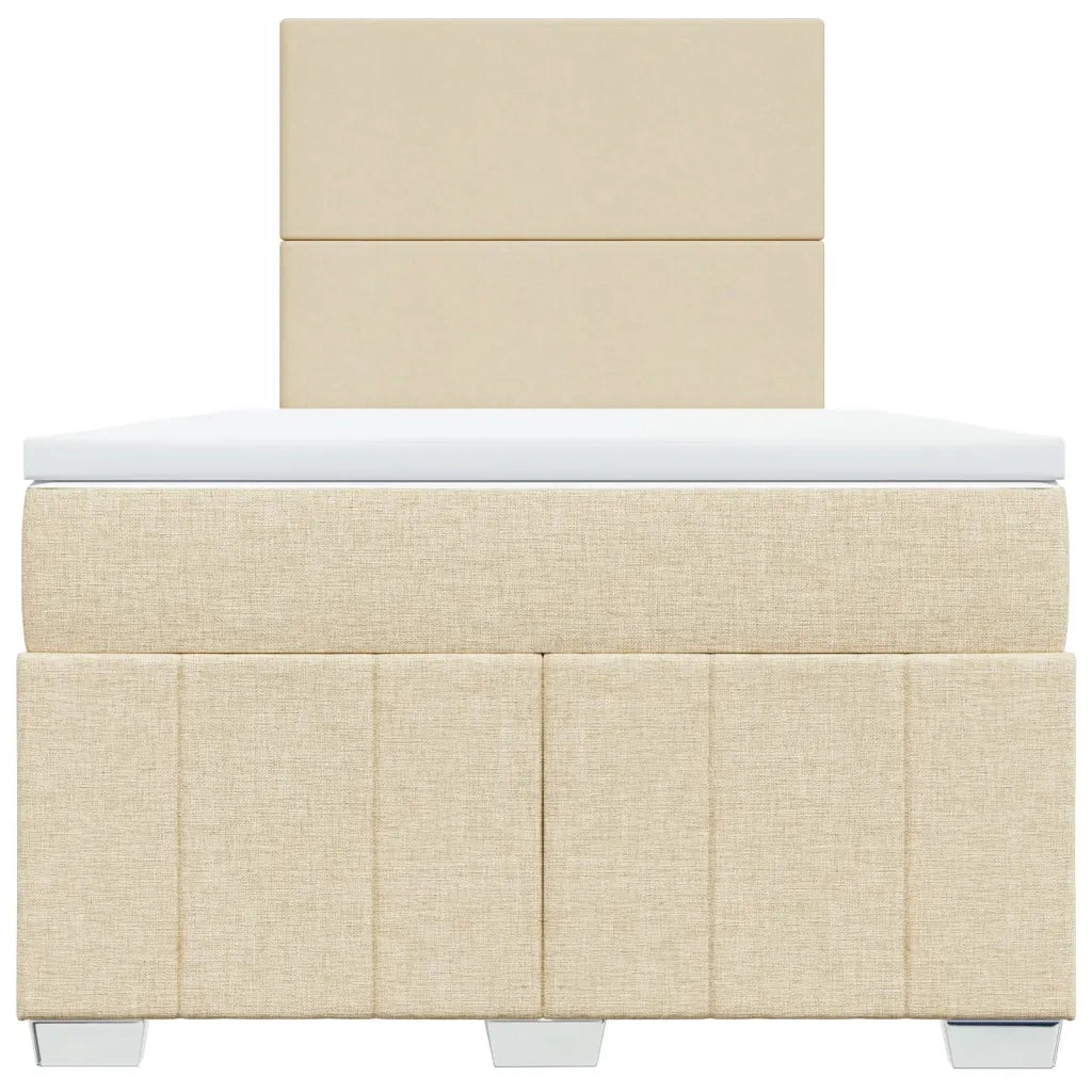 Giroletto a Molle con Materasso Crema 120x190 cm in Tessuto